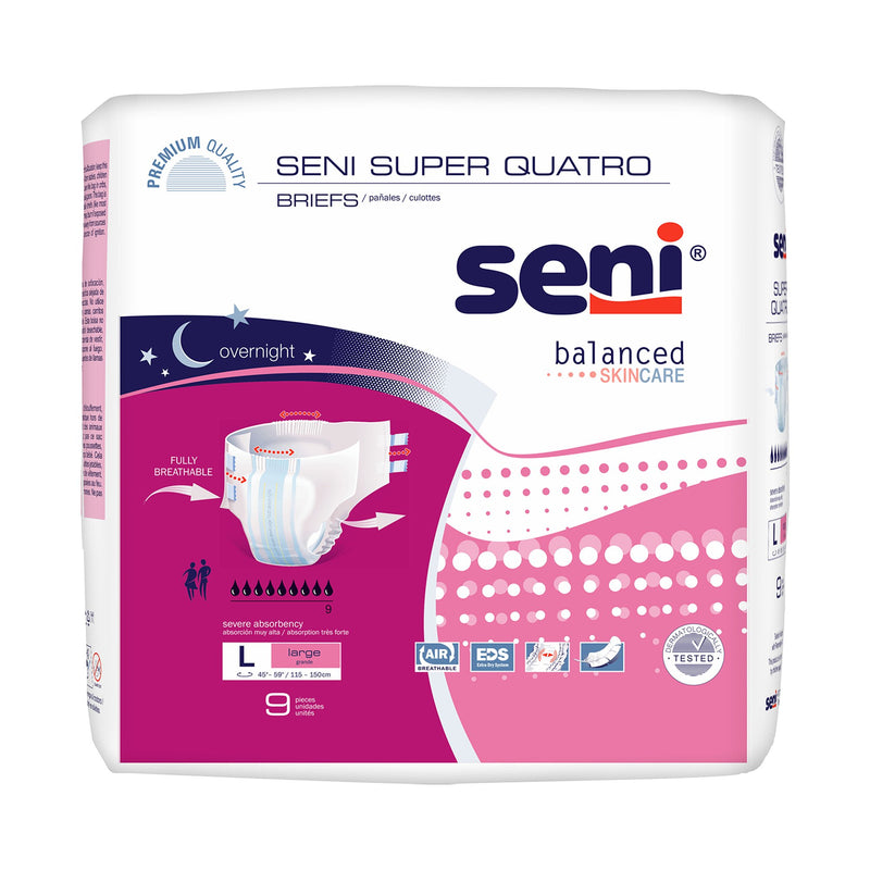 Seni® Super Quatro Severe Absorbency Incontinence Brief, Large