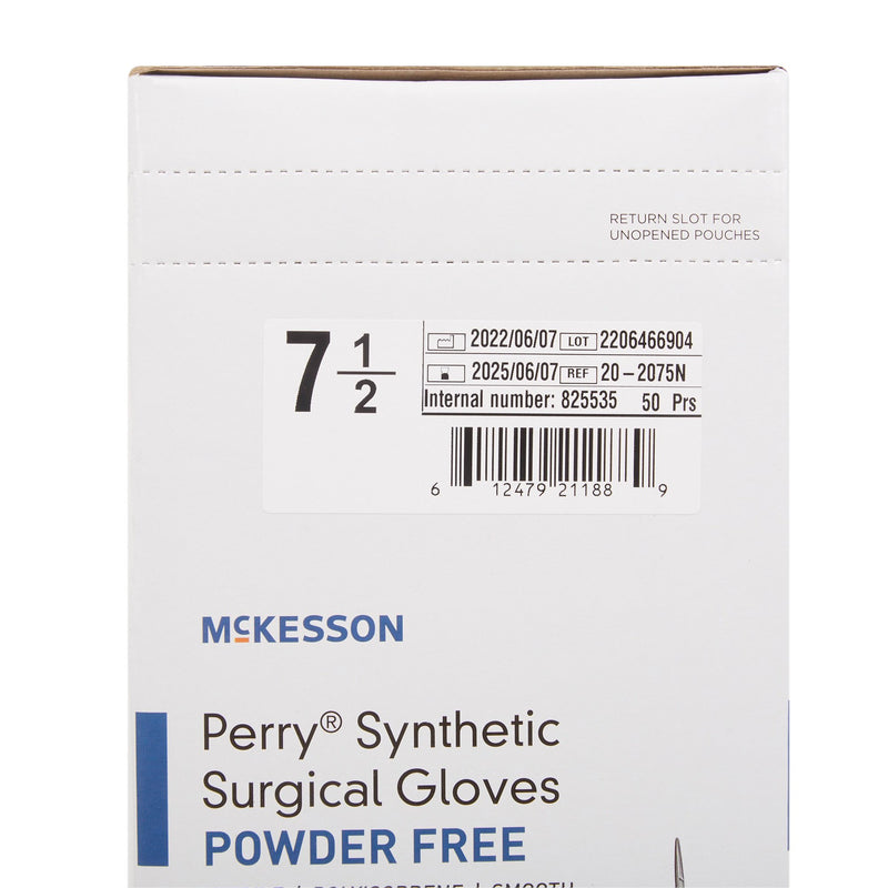 McKesson Perry® Polyisoprene Standard Cuff Length Surgical Glove, Size 7½, Green