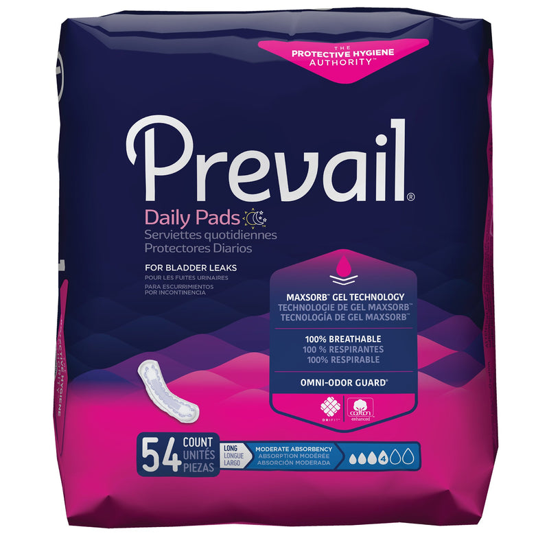 Prevail® Daily Pads Moderate Absorbency Bladder Control Pad, 11-Inch Length