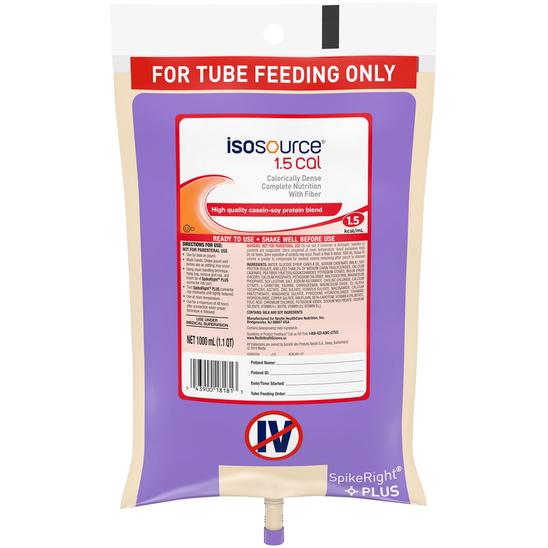 Isosource® 1.5 Cal Tube Feeding Formula, 33.8 oz. Bag