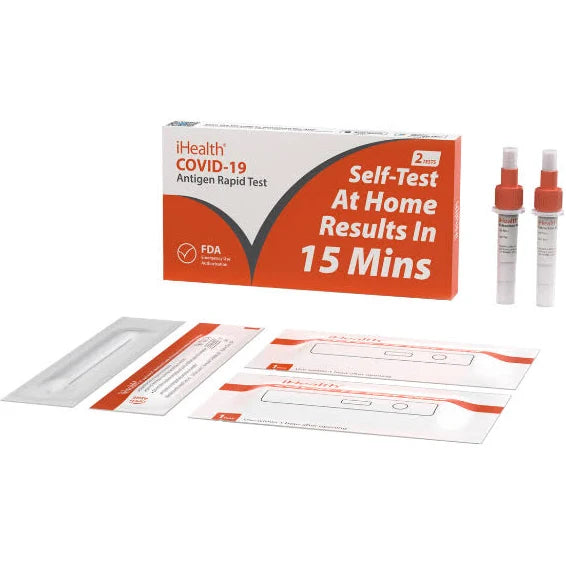 iHealth™ SARS-CoV-2 COVID-19 Antigen Rapid Home Test OTC, 2 Test Kits/Box
