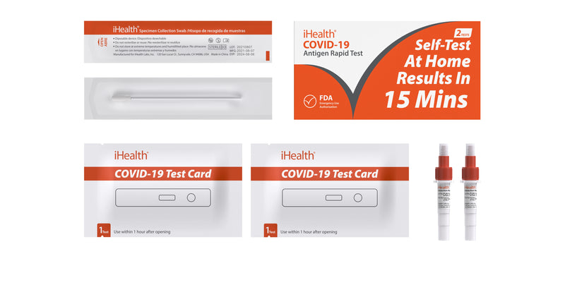 iHealth™ SARS-CoV-2 COVID-19 Antigen Rapid Home Test OTC, 2 Test Kits/Box