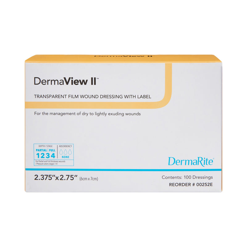 DermaView II™ Transparent Film Dressing, 6 x 7 Centimeter