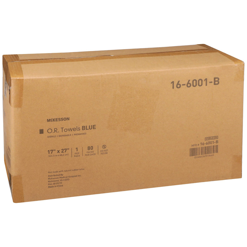 McKesson Blue Sterile O.R. Towel, 17 x 27 Inch