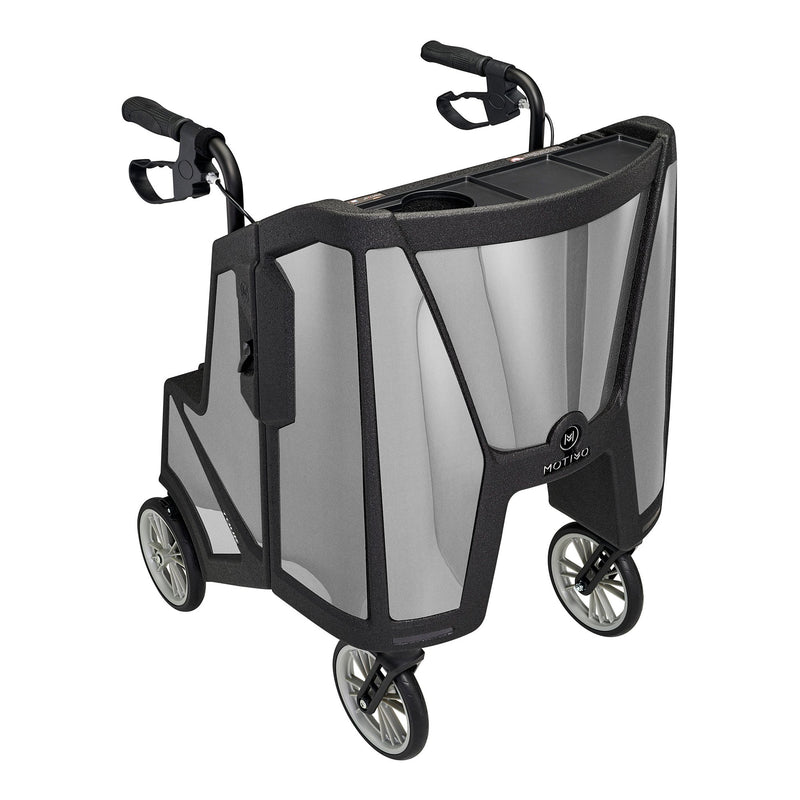 Tour 4 Wheel Rollator, 31 to 37 Inch Handle Height, Pure Silver