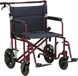 drive™ Bariatric Heavy-Duty Aluminum Transport Chair, 22-Inch Seat Width