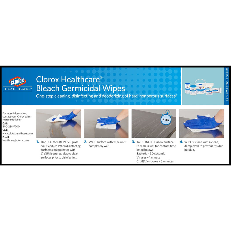 Clorox® Healthcare® Bleach Germicidal Wipes, Individual Packets