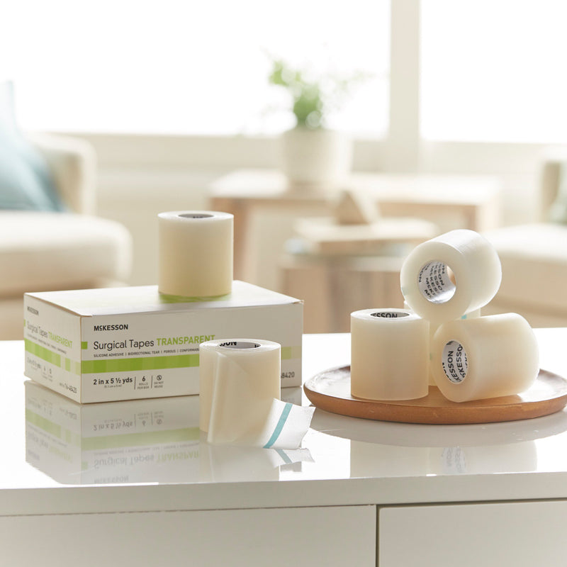 McKesson Silicone Medical Tape, 2 Inch x 5-1/2 Yard, Transparent