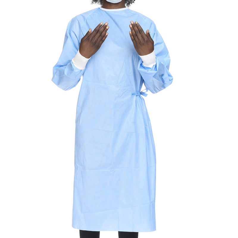 Halyard Basics Non-Reinforced Surgical Gown with Towel, Large, Blue
