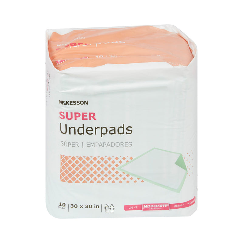 McKesson Super Moderate Absorbency Underpad, 30 x 30 Inch