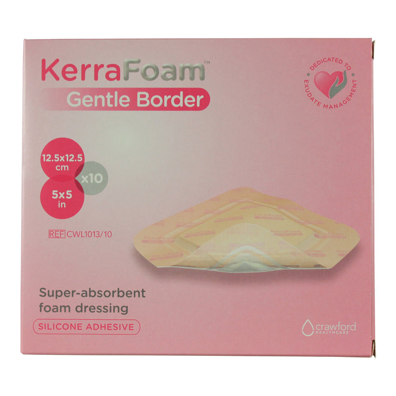 KerraFoam™ Gentle Border Silicone Foam Dressing, 5 x 5 Inch