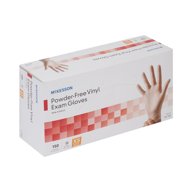 McKesson Vinyl Exam Glove, Extra Small, Clear