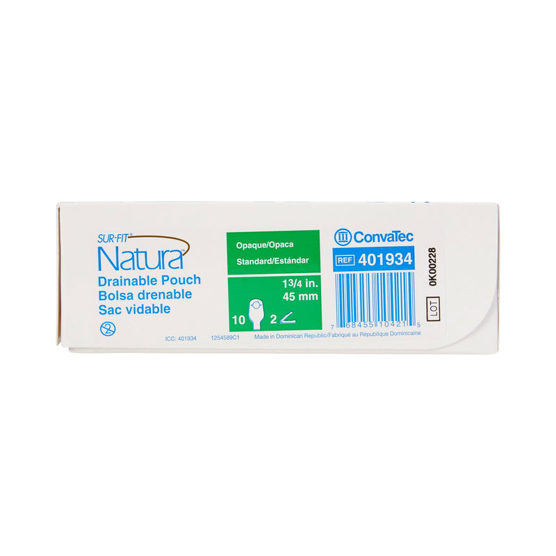 Sur-Fit Natura® Drainable Opaque Colostomy Pouch, 12 Inch Length, 1¾ Inch Flange