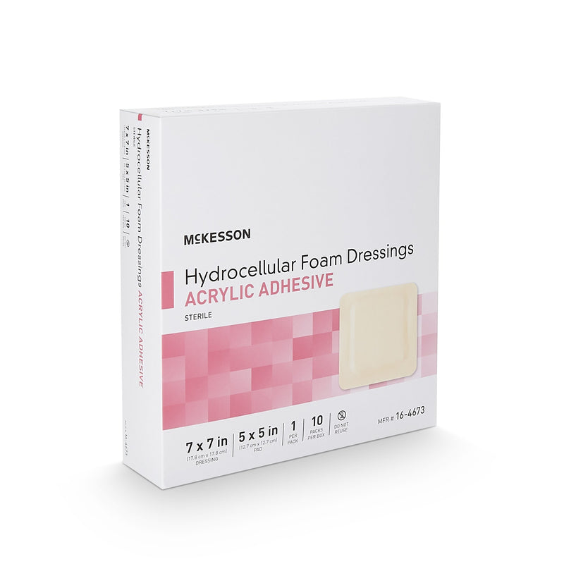 McKesson Acrylic Adhesive with Border Foam Dressing, 7 x 7 Inch