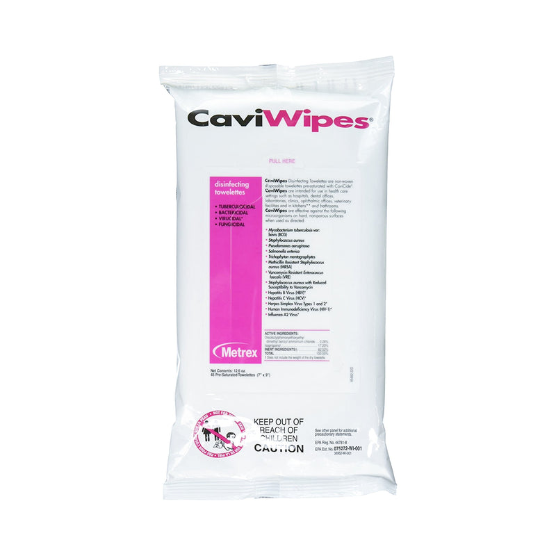 CaviWipes1 Surface Disinfectant, Alcohol Based, Non-sterile, Disposable