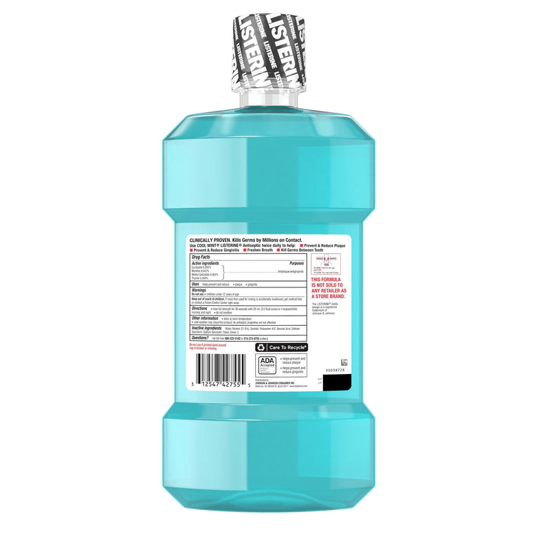 Listerine® Cool Mint Antiseptic Mouthwash, 1.5 Liter