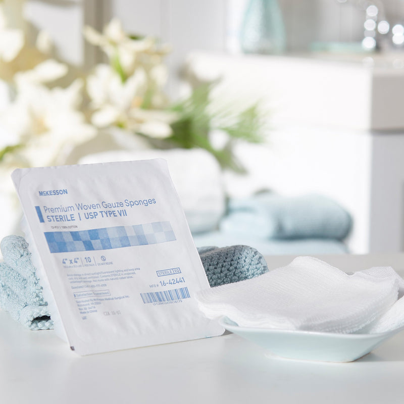 McKesson Sterile USP Type VII Gauze Sponge, 4 x 4 Inch