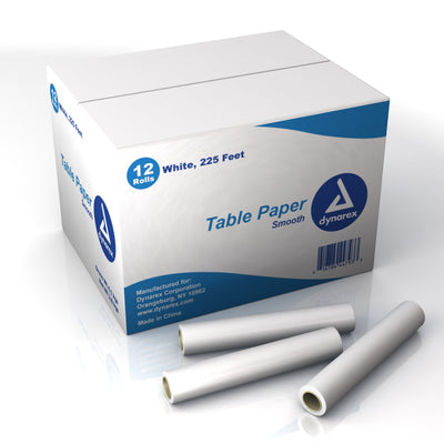 dynarex Smooth Table Paper, 14 Inch x 225 Foot, White