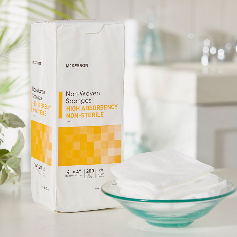 McKesson NonSterile Nonwoven Sponge, 4 x 4 Inch