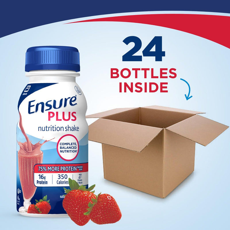 Ensure® Plus Strawberry Oral Supplement, 8 oz. Bottle