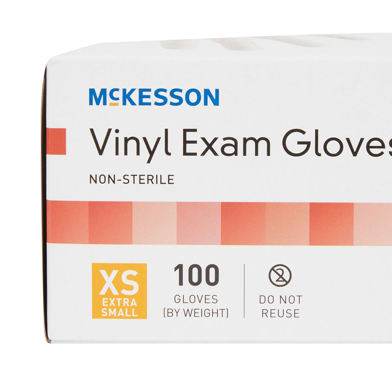 McKesson Vinyl Exam Glove, Extra Small, Clear