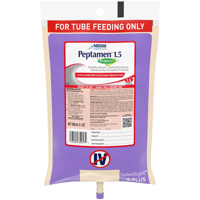 Peptamen® 1.5 with Prebio1™ Tube Feeding Formula, 33.8 oz. Ready to Hang Bag