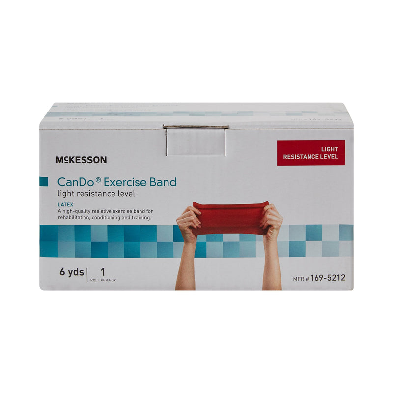 McKesson Exercise Resistance Band, Red, 5 Inch x 6 Yard, Light Resistance