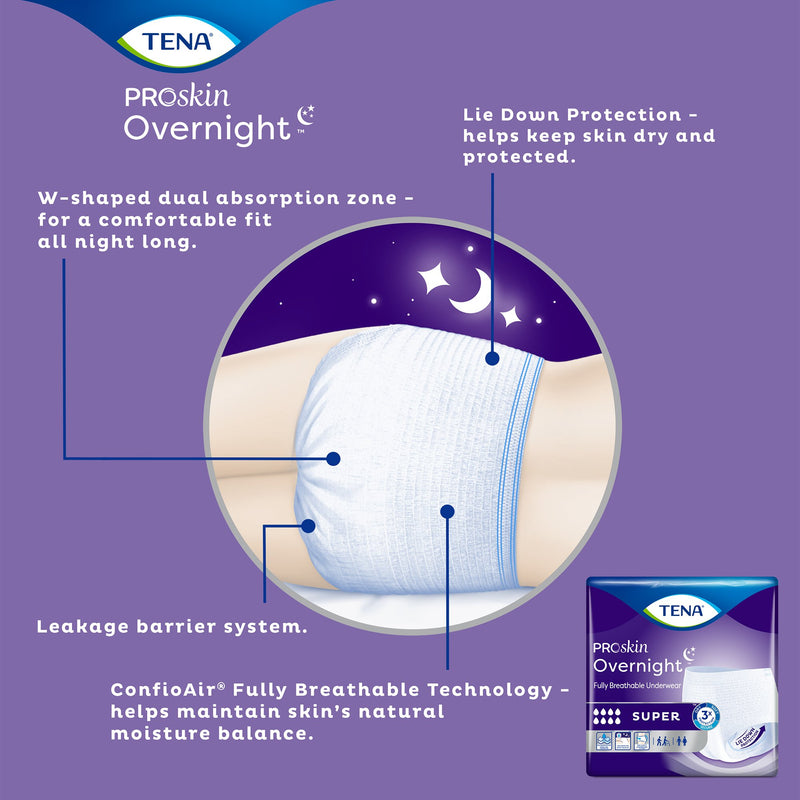 Tena® Overnight Super Absorbent Underwear, Medium