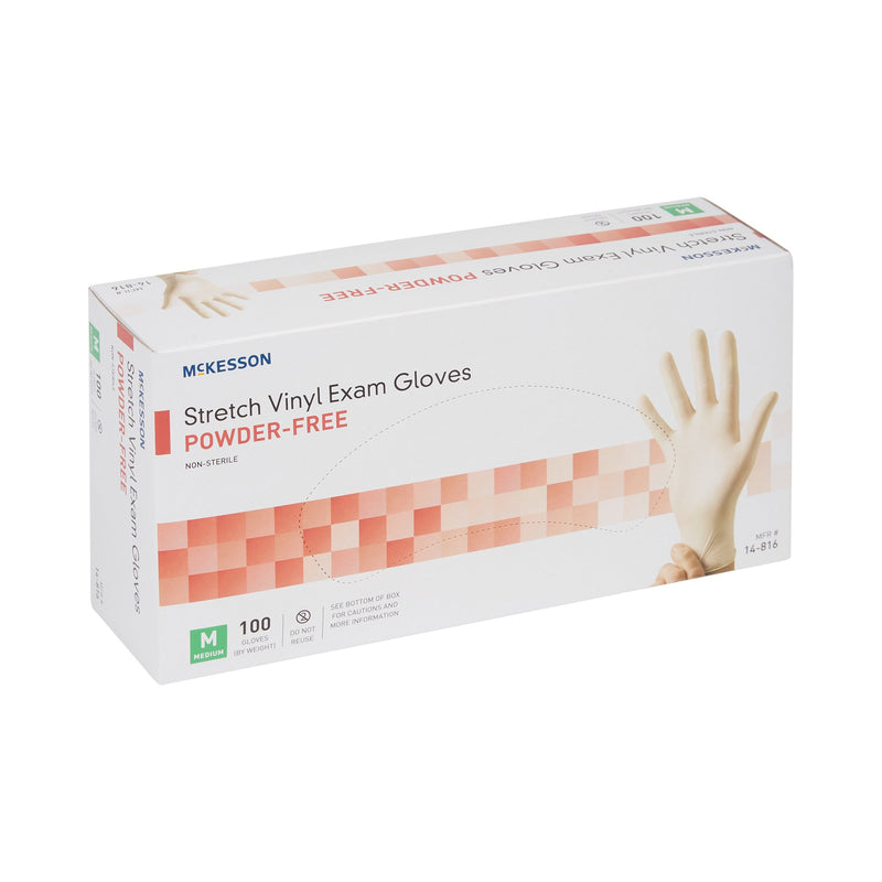 McKesson Stretch Vinyl Exam Glove, Medium, Ivory