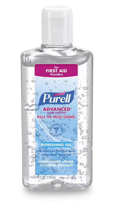Purell Advanced Hand Sanitizer 70% Ethyl Alcohol Gel, Bottle, 4 oz, Fruit Scent
