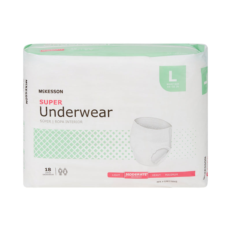 McKesson Super Moderate Absorbent Underwear, Large