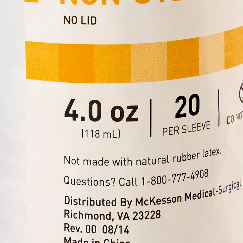 McKesson Specimen Container, 4 oz., Without Lid