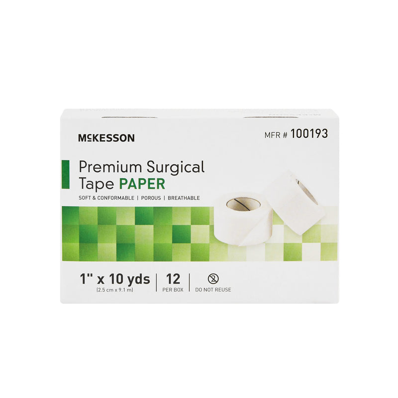 McKesson Paper Medical Tape, 1 Inch x 10 Yard, White