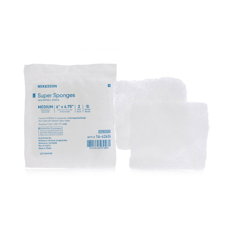 McKesson Sterile Fluff Dressing, 6 x 6-3/4 Inch