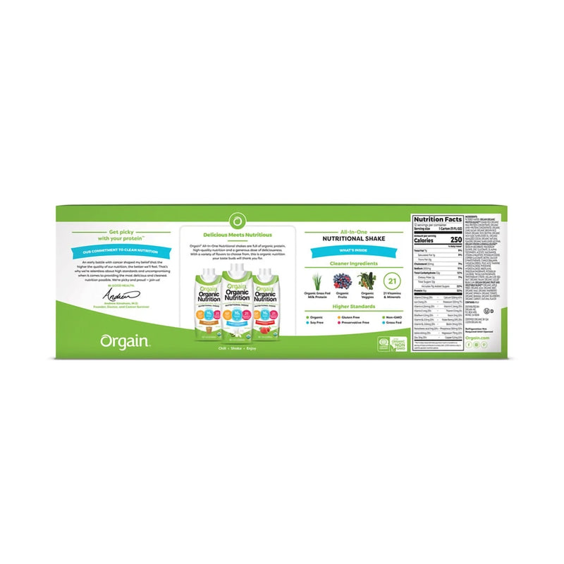 Orgain® Organic Chocolate Oral Supplement, 11 oz. Carton