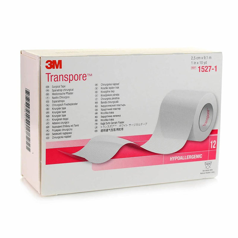 3M™ Transpore™ Plastic Medical Tape, 1 Inch x 10 Yard, Transparent