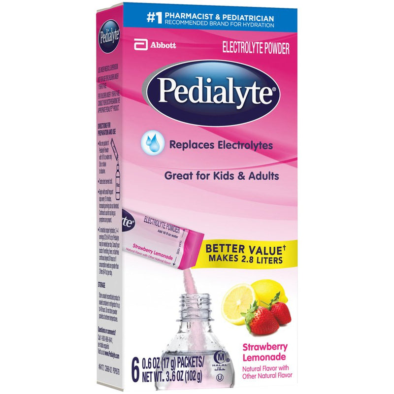 Pedialyte® Powder Packs Strawberry Lemonade Pediatric Oral Electrolyte Solution, 0.6 oz. Individual Packet