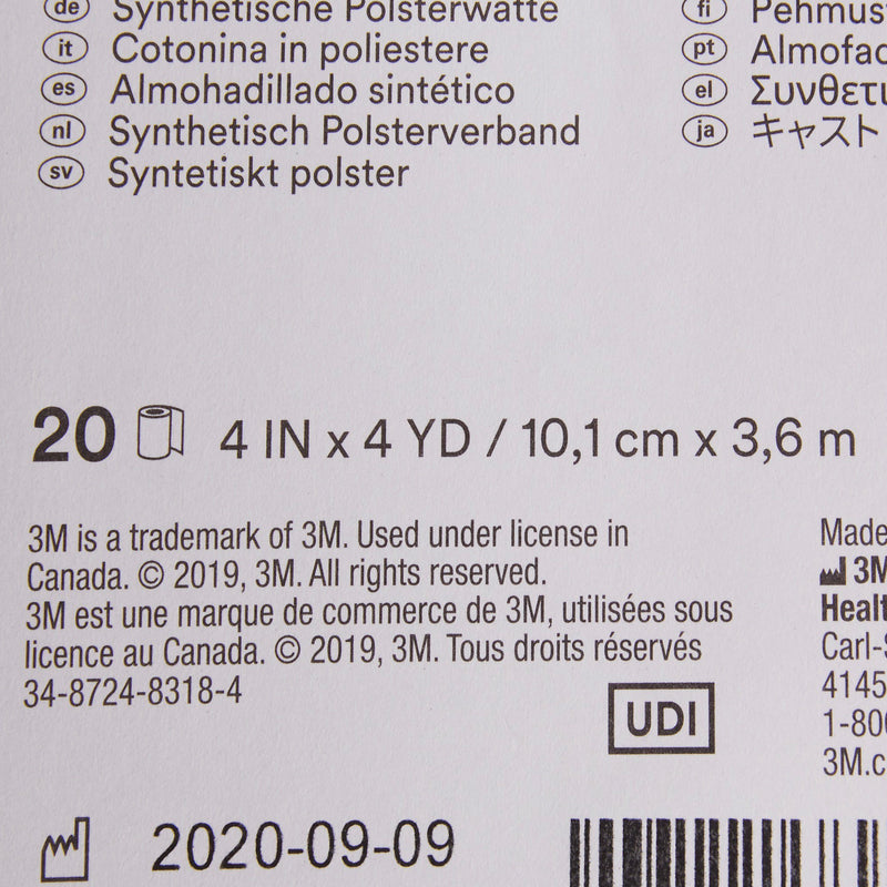 3M™ White Polyester Undercast Cast Padding, 4 Inch x 4 Yard