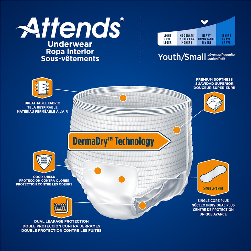 Attends® Advanced Underwear, Youth / Small