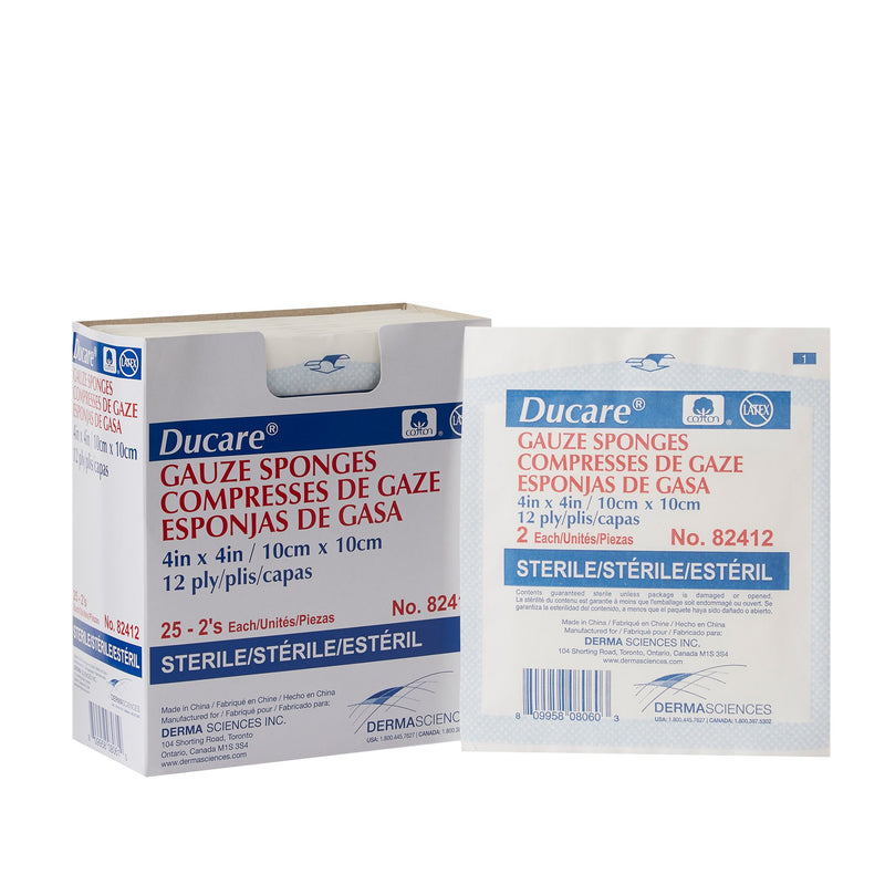 Ducare Sterile Gauze Sponge, 4 x 4 Inch