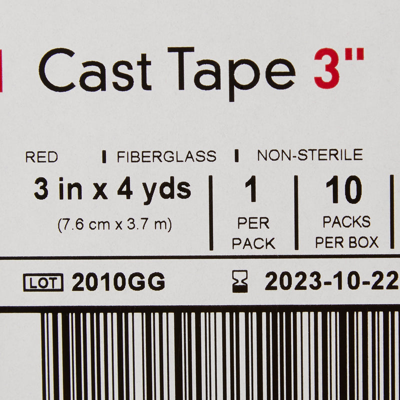 McKesson Cast Tape, Red, 3 Inch x 4 Yard