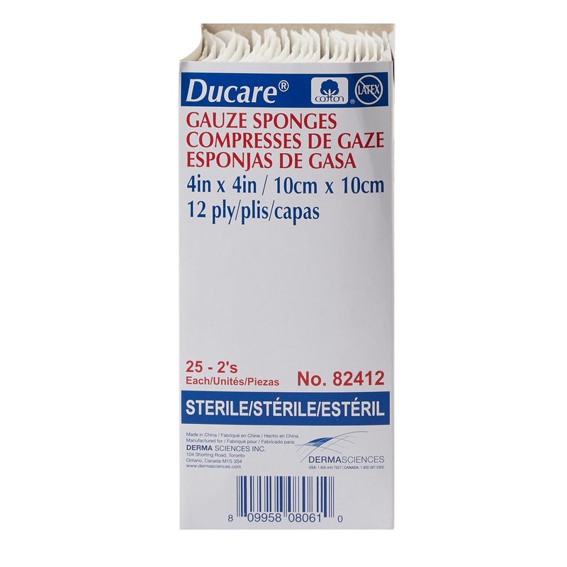 Ducare Sterile Gauze Sponge, 4 x 4 Inch