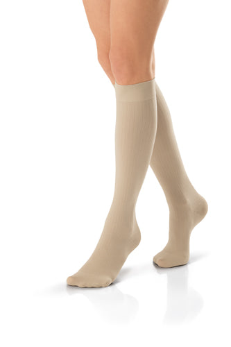 Jobst soSOFT Knee 8-15 Ribbed C/T Sand Medium pr
