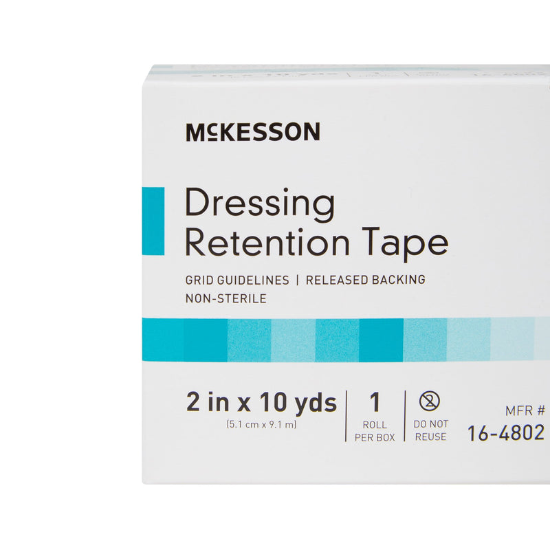 McKesson Nonwoven Fabric / Printed Release Paper Dressing Retention Tape, 2 Inch x 10 Yard, White