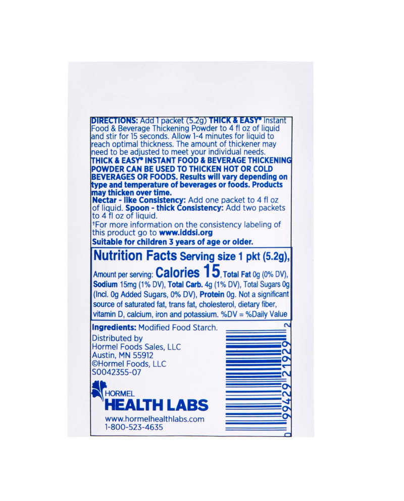Thick & Easy® Nectar Consistency, Food and Beverage Thickener, 0.18 oz. Packet