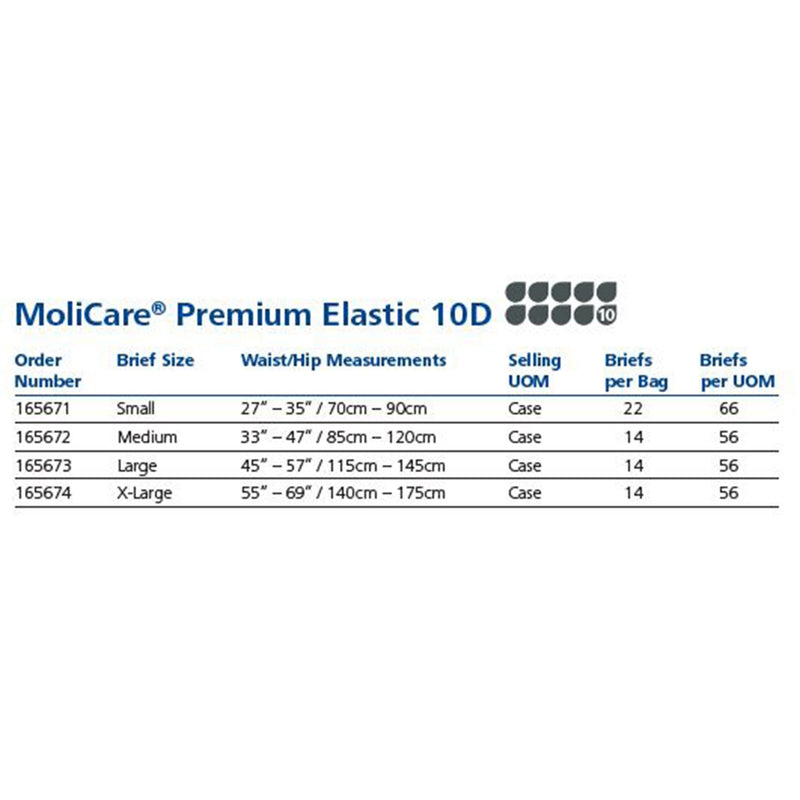 MoliCare® Premium Elastic Incontinence Brief, 10D, Large