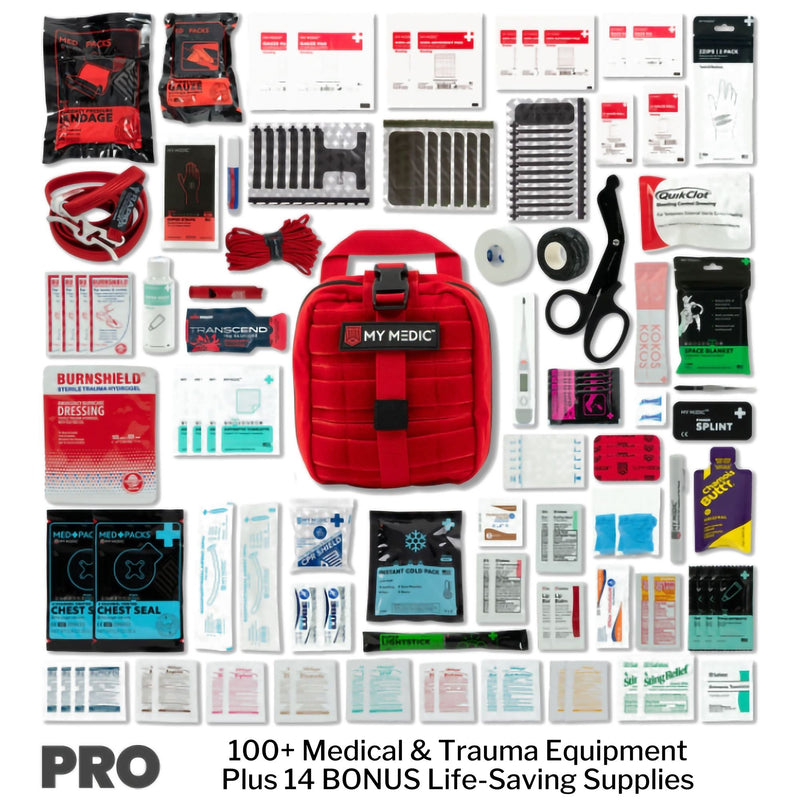 My Medic MYFAK Pro First Aid Kit, Trauma & Medical Supplies for Survival - Red