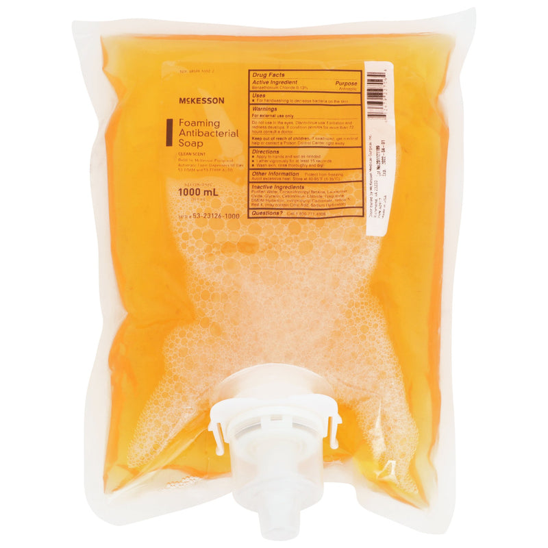 McKesson Clean Scent Foaming Antibacterial Soap, 1000 mL Refill Bag