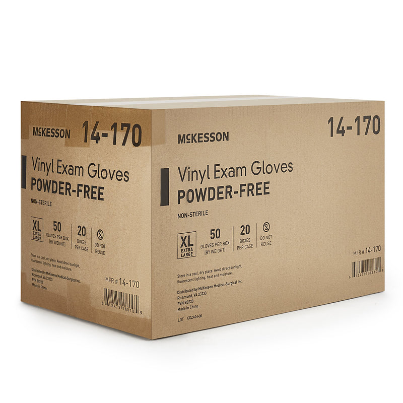 McKesson Confiderm® Vinyl Exam Glove, Extra Large, Clear