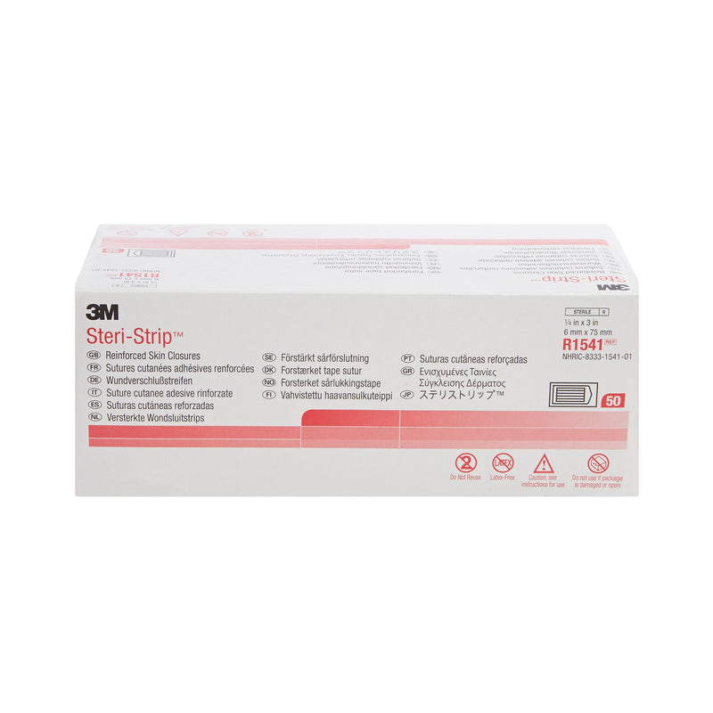 3M Steri-Strip Skin Closure Strips, Non-Woven, 1/4 inch X 3 Inch, Reinforced Strip, White